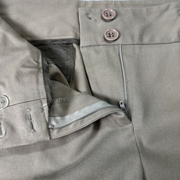 Elliott Lauren Two Button Cropped Button Up Taupe Pants Size 12 - Picture 6 of 10